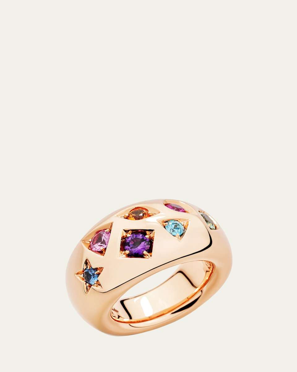 Iconica Dome Ring with Fancy Set Colored Stones
